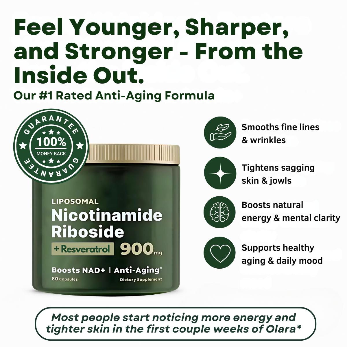 Olara™ NAD+ Advanced | Nicotinamide Riboside + Resveratrol